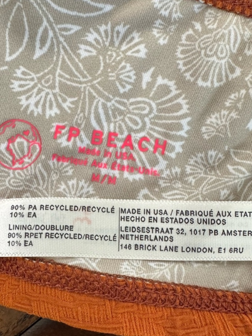 Free People Beach Farrah Dylan Bikini Top Honey Ginger M NWOT Textured Boho Swim - Picture 6 of 6